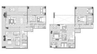 Apartment floor plan, 4 bedrooms in Kempinski Marina Residences No. 11025