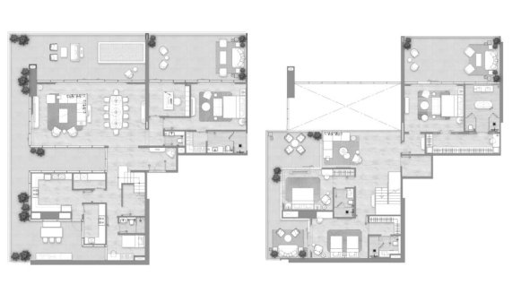 Apartment floor plan, 4 bedrooms in Kempinski Marina Residences No. 11025 (2D)